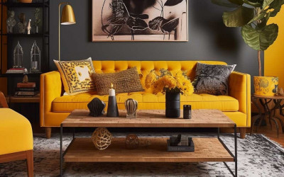 مبل زرد رنگ، نماد خوش بینی