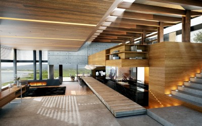 طراحی داخلی منزل با چوب