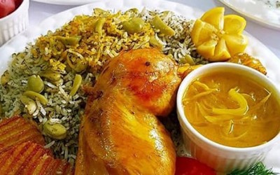 باقالی پلو با مرغ باقالی پلو با مرغ