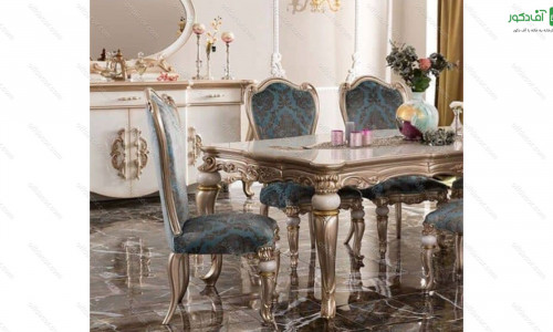 میز ناهار خوری کلاسیک رزگلد میز ناهار خوری کلاسیک رزگلد
