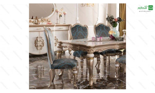 میز ناهار خوری کلاسیک رزگلد