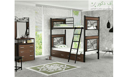 تخت خواب دو طبقه فلزی کلاسیک کامیلا