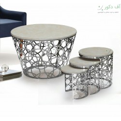 میز جلو مبلی و عسلی هندسی رنگ سیلور میز جلو مبلی و عسلی هندسی رنگ سیلور