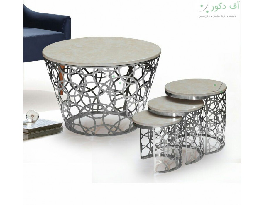 میز جلو مبلی و عسلی هندسی رنگ سیلور میز جلو مبلی و عسلی هندسی رنگ سیلور