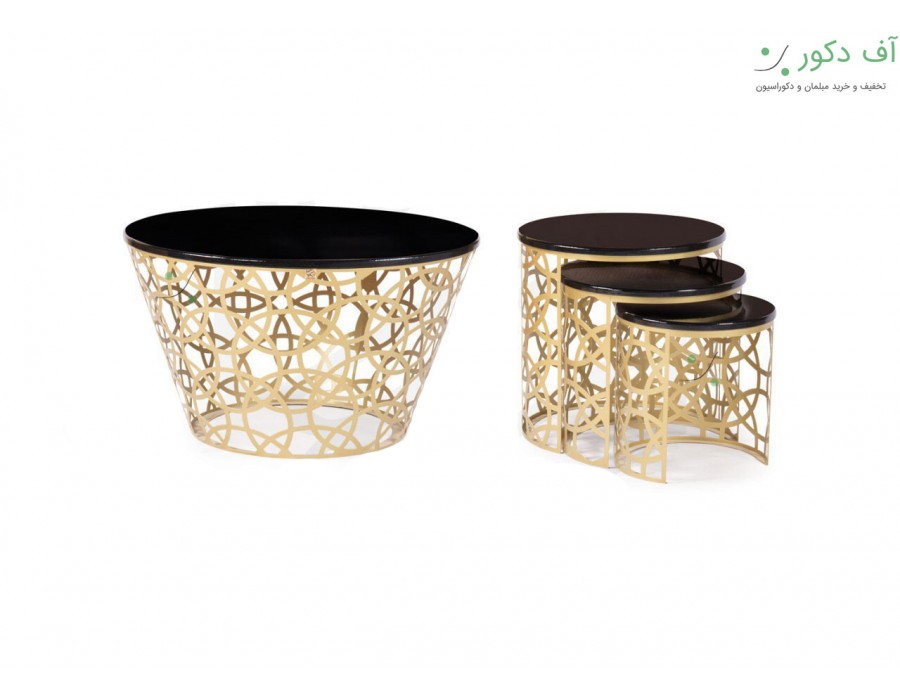 میز جلو مبلی و عسلی هندسی طلایی مات میز جلو مبلی و عسلی هندسی طلایی مات