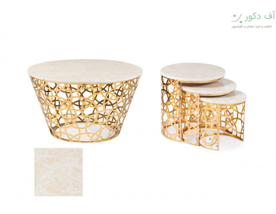 میز جلو مبلی و عسلی هندسی رنگ طلایی میز جلو مبلی و عسلی هندسی رنگ طلایی