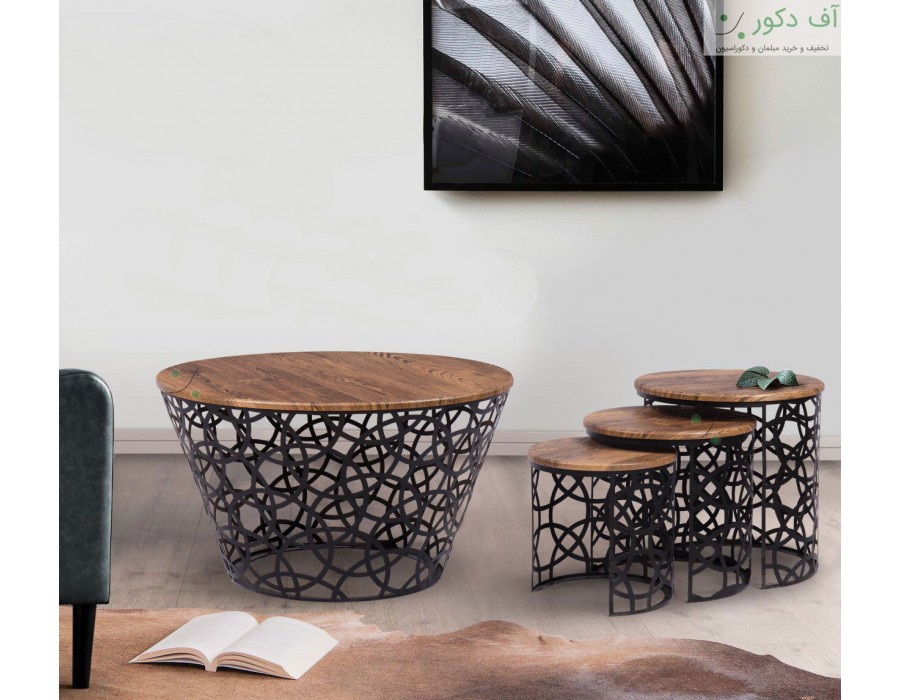 میز جلو مبلی و عسلی هندسی کوره ای میز جلو مبلی و عسلی هندسی کوره ای