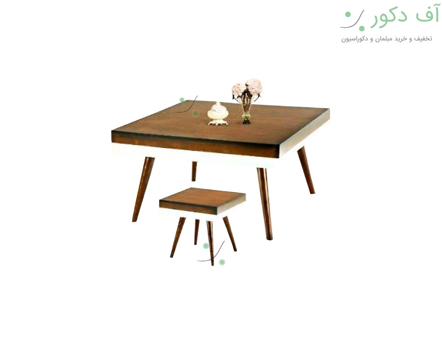 میز جلو مبلی و عسلی مربع قاب خور