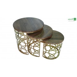 میز جلو مبلی و عسلی هندسی طلایی مات میز جلو مبلی و عسلی هندسی طلایی مات