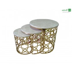 میز جلو مبلی و عسلی هندسی طلایی مات میز جلو مبلی و عسلی هندسی طلایی مات