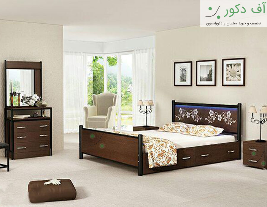 تخت خواب دو نفره سه بعدی LED