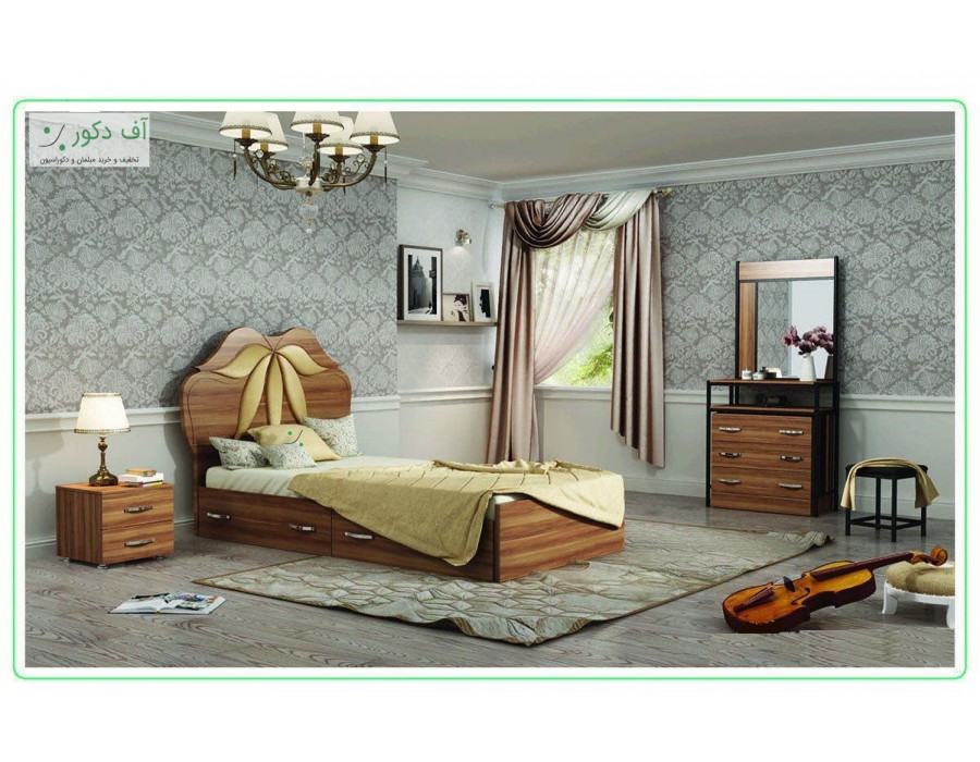 تخت خواب مدرن یکنفره گلبرگ