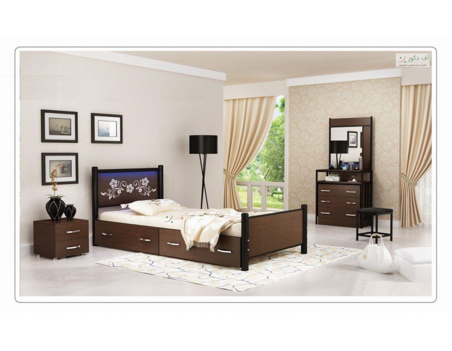 تخت خواب یک نفره 3d led تخت خواب یک نفره 3d led