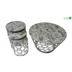 میز جلو مبلی و عسلی هندسی رنگ سیلور میز جلو مبلی و عسلی هندسی رنگ سیلور