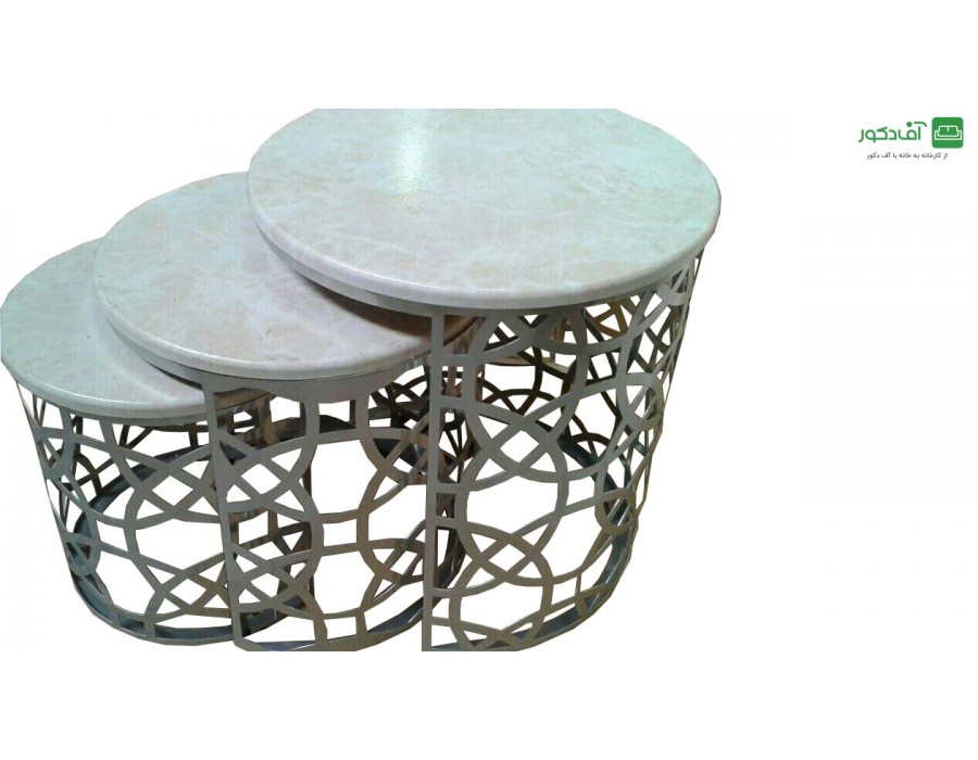 میز جلو مبلی و عسلی هندسی رنگ سیلور میز جلو مبلی و عسلی هندسی رنگ سیلور