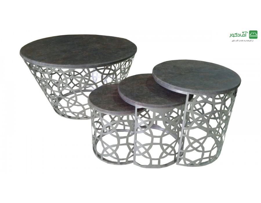 میز جلو مبلی و عسلی هندسی رنگ سیلور میز جلو مبلی و عسلی هندسی رنگ سیلور