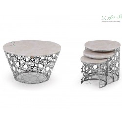 میز جلو مبلی و عسلی هندسی رنگ سیلور میز جلو مبلی و عسلی هندسی رنگ سیلور