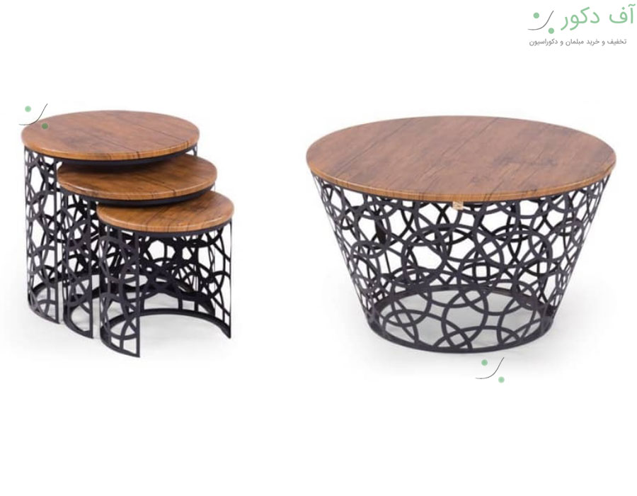 میز جلو مبلی و عسلی هندسی کوره ای میز جلو مبلی و عسلی هندسی کوره ای