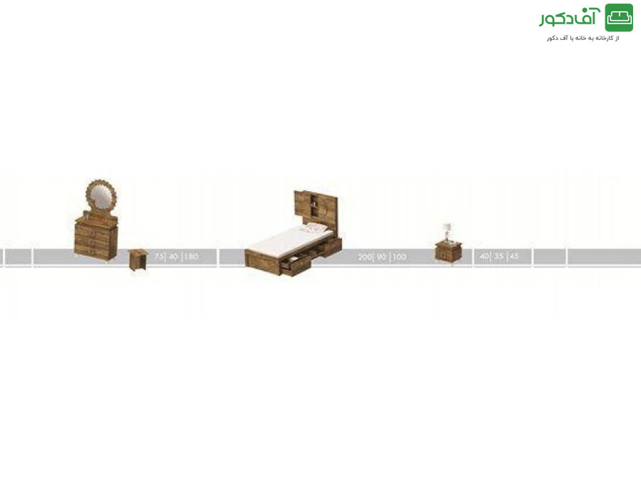 سرویس خواب مدرن یکنفره هلما