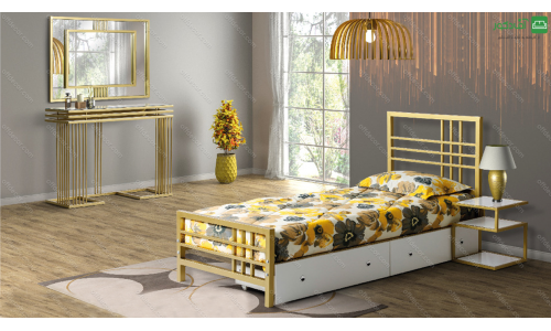 تخت خواب یک نفره فلزی لورانو