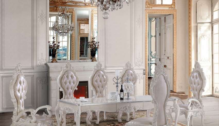  میز ناهارخوری سفید سلطنتی