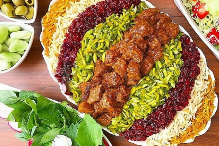 مرصع پلو با گوشت