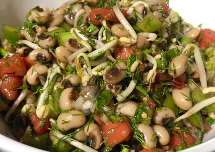 مواد لازم برای تهیه سالاد رژیمی لوبیا چشم بلبلی