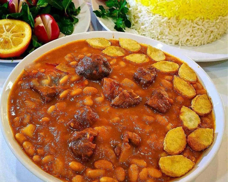 چلوخورشت لوبیا سفید
