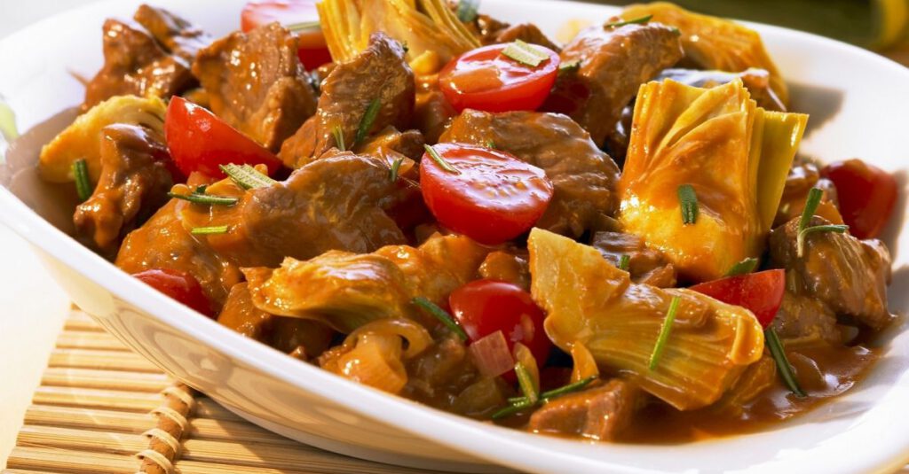 خورش کنگر با گوشت چرخ کرده