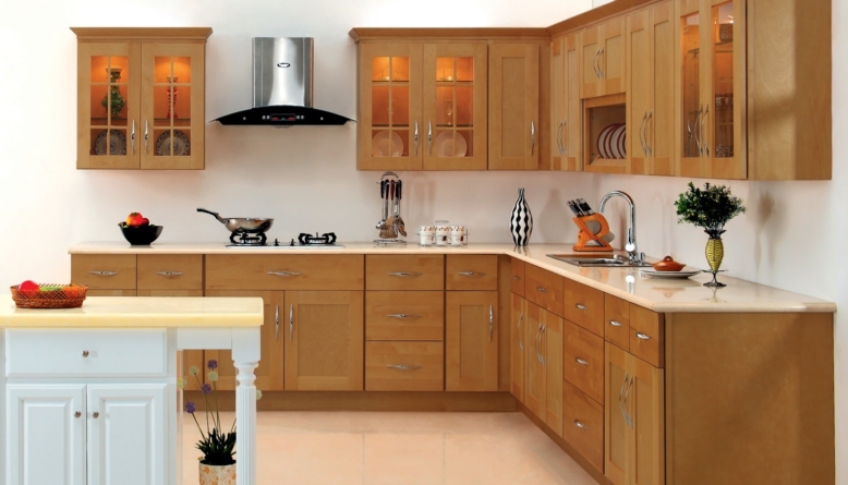 کابینت آشپزخانه چوبی ساده و شیک 