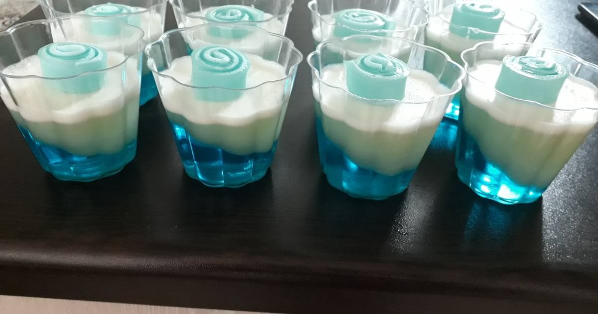 ژله لیوانی چند رنگ